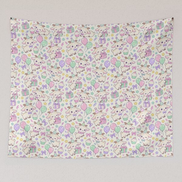 Item preview, Kawaii Birthday Baby Goat Pattern designed and sold by Soft Berry Studio.