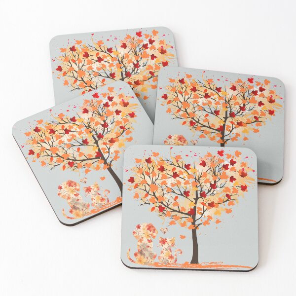 Item preview, Autumn tree of love - puppy, cat and hearts designed and sold by Doodles Down South.