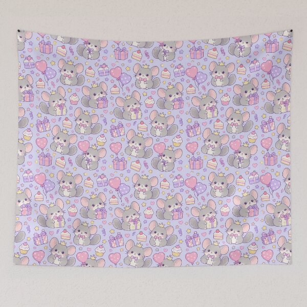 Item preview, Kawaii Birthday Baby Chinchilla Pattern designed and sold by Soft Berry Studio.