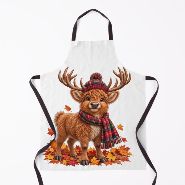 Item preview, Cute Scottish Highland Stag in Tartan with Autumn Leaves designed and sold by MaedK.