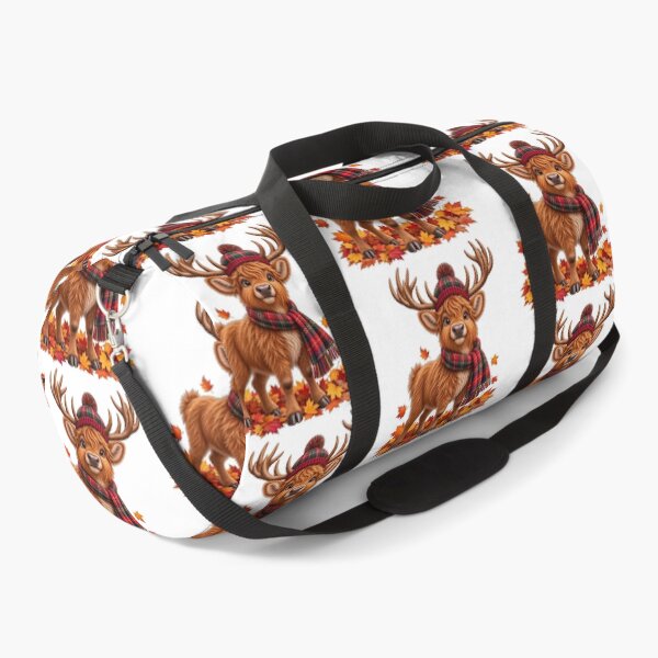 Item preview, Cute Scottish Highland Stag in Tartan with Autumn Leaves designed and sold by MaedK.