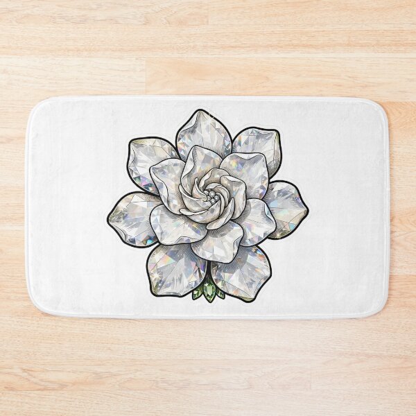 Item preview, White Gardenia Crystal Sticker - Moonstone Diamond Flower designed and sold by FineLineBotanical .