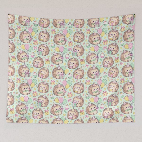Item preview, Kawaii Birthday Baby Porcupine Pattern designed and sold by Soft Berry Studio.