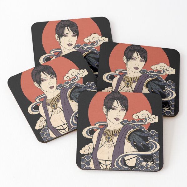 Item preview, Morrigan Dragon Age Ukiyo-e Gaming Graphic Tee designed and sold by Senpaiwaves.
