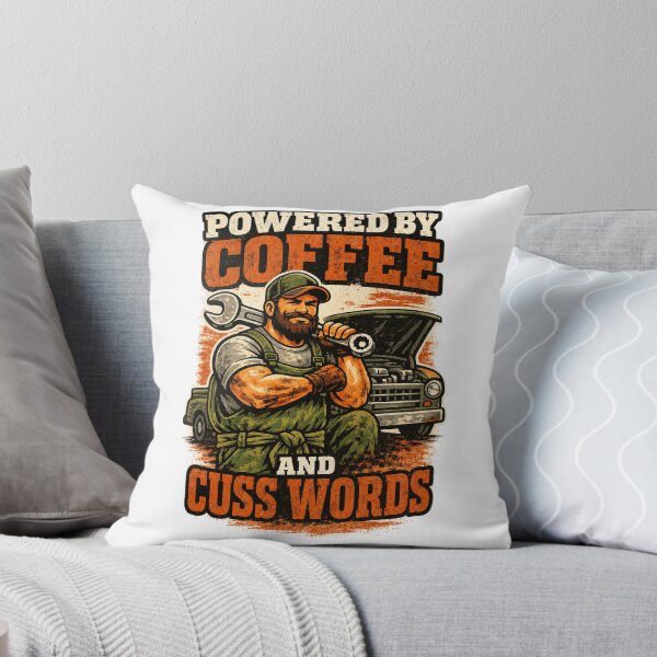 Item preview, Powered by Coffee and Cuss Words – Funny Mechanic Garage Vintage T-Shirt designed and sold by katiecorners.