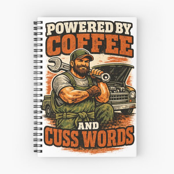 Item preview, Powered by Coffee and Cuss Words – Funny Mechanic Garage Vintage T-Shirt designed and sold by MUDSHIFT WORKS.