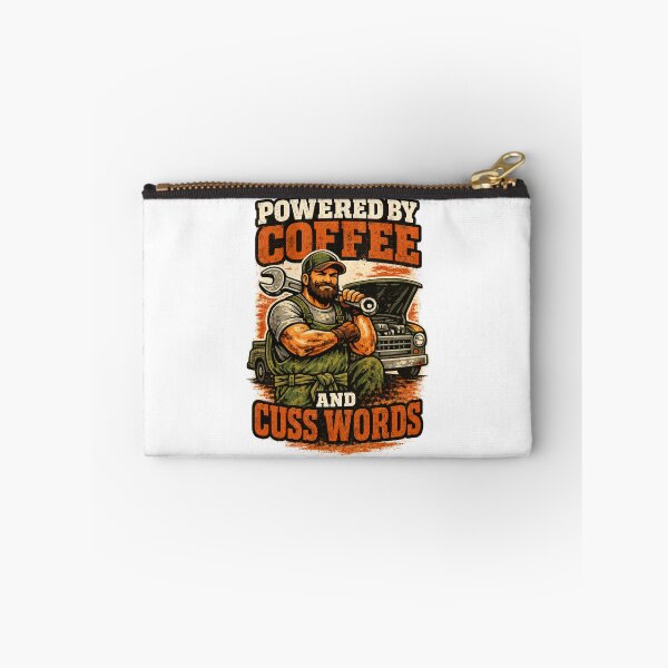 Item preview, Powered by Coffee and Cuss Words – Funny Mechanic Garage Vintage T-Shirt designed and sold by katiecorners.