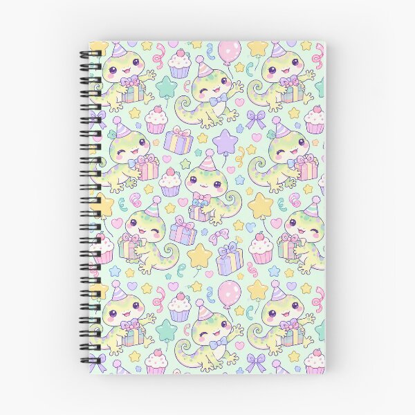Item preview, Kawaii Birthday Baby Gecko Pattern designed and sold by Soft Berry Studio.