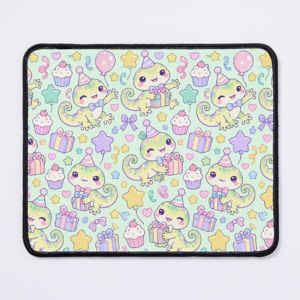 Item preview, Kawaii Birthday Baby Gecko Pattern designed and sold by Soft Berry Studio.