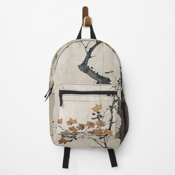 Item preview, Wabi sabi and japandi inspired abstract branch with autumn leaves designed and sold by filigreedigital.