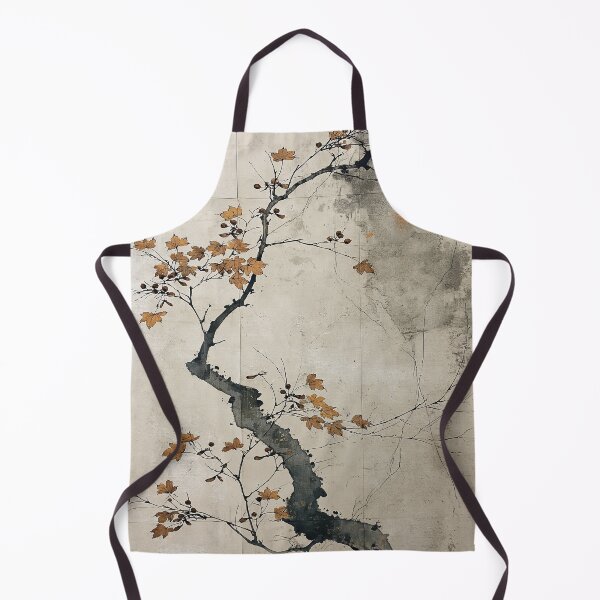 Item preview, Wabi sabi and japandi inspired abstract branch with autumn leaves designed and sold by filigreedigital.