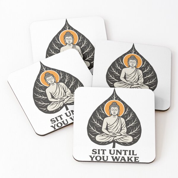 Item preview, Buddha on Bodhi Leaf Woodcut: Sit Until You Wake designed and sold by Osmose-Studio.