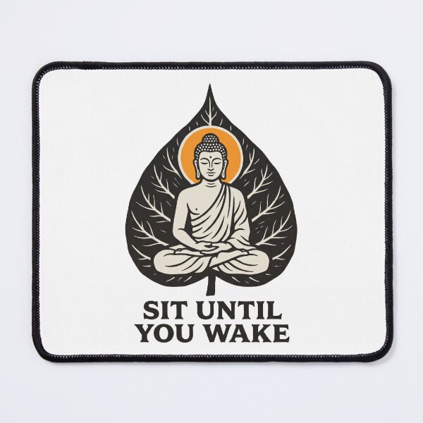 Item preview, Buddha on Bodhi Leaf Woodcut: Sit Until You Wake designed and sold by Osmose-Studio.