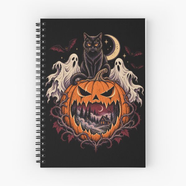 Item preview, Halloween Black Cat Haunted Pumpkin Night designed and sold by 966 A.D..