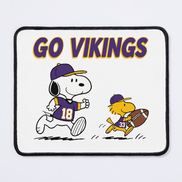 Item preview, Snoopy & Woodstock Minnesota Vikings Football Retro F668 designed and sold by GLUVY-THEME.