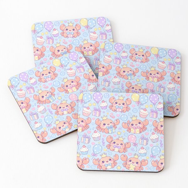Item preview, Kawaii Birthday Baby Crab Pattern designed and sold by Soft Berry Studio.
