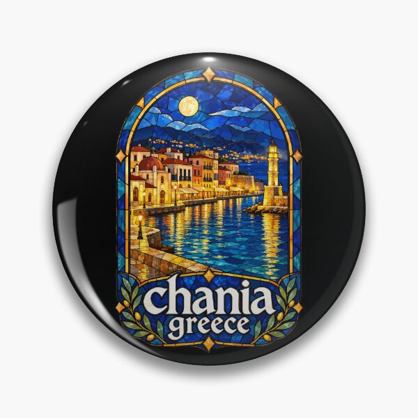 Item preview, Chania Crete Greece Stained Glass Art Travel designed and sold by TomFrontierArt.
