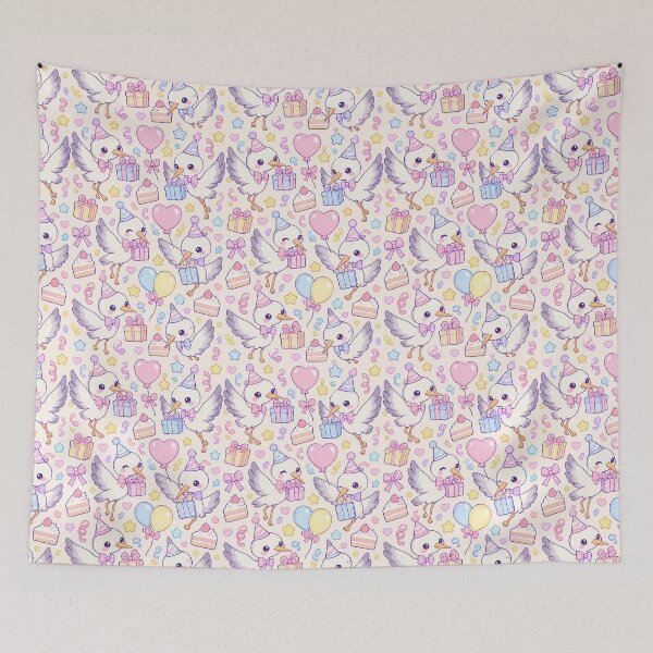 Item preview, Kawaii Birthday Baby Crane Pattern designed and sold by Soft Berry Studio.