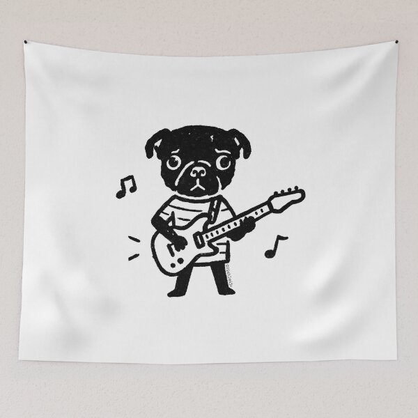 Item preview, Guitarist Pug designed and sold by PickledjoArt.