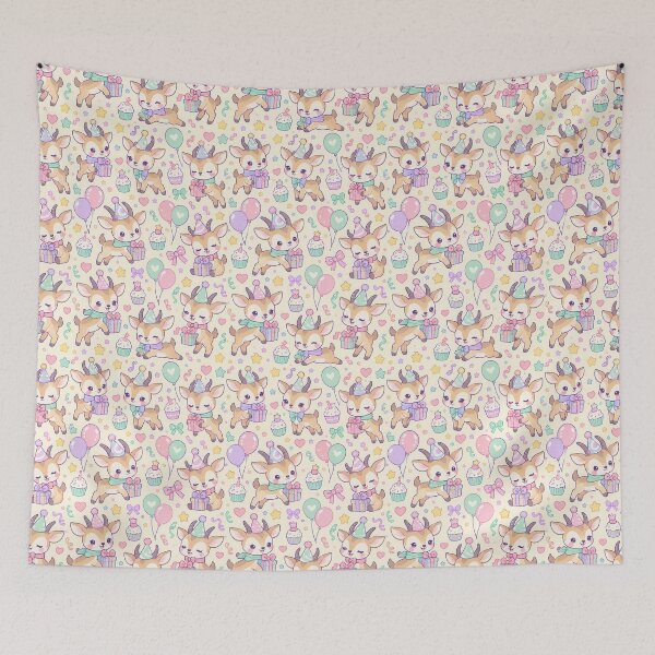 Item preview, Kawaii Birthday Baby Antelope Pattern designed and sold by Soft Berry Studio.