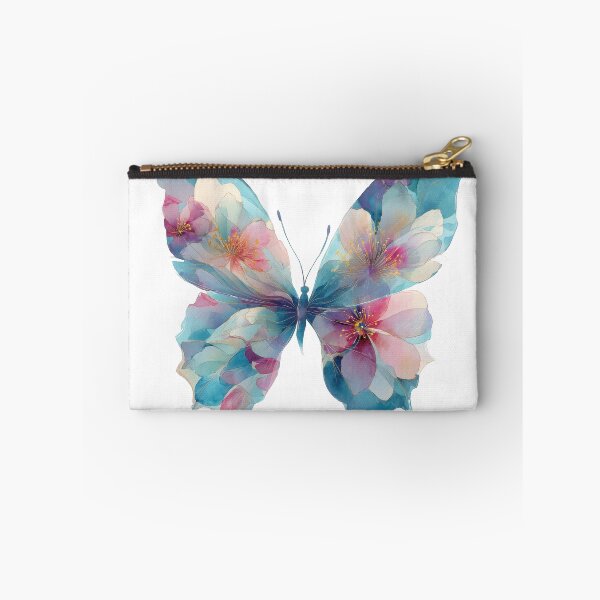 Item preview, Blue Watercolor Butterfly with Romantic Floral Wings designed and sold by ArtFairy38.