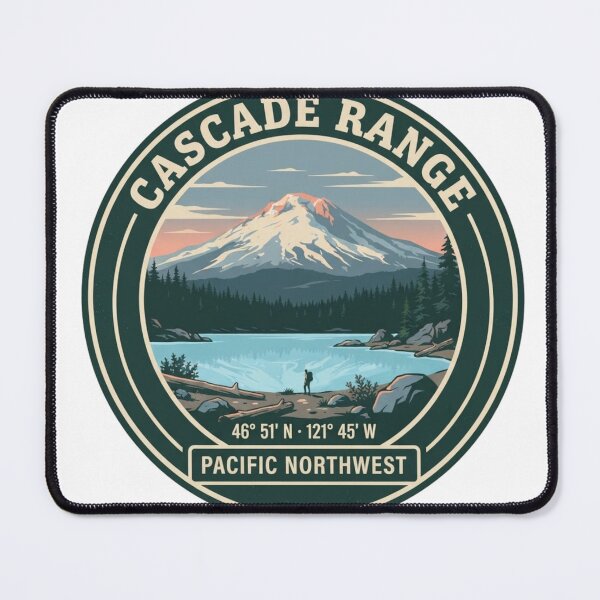 Item preview, Cascade Range Pacific Northwest — Vintage Travel Badge designed and sold by mnkyride.