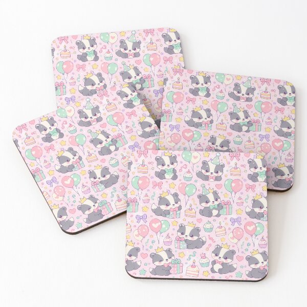 Item preview, Kawaii Birthday Baby Badger Pattern designed and sold by Soft Berry Studio.