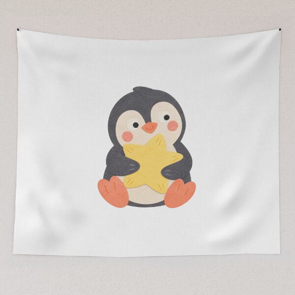 Item preview, Penguin with a Star Cushion designed and sold by The-Art-of-D.