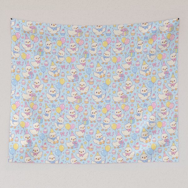 Item preview, Kawaii Birthday Baby Goose Pattern designed and sold by Soft Berry Studio.
