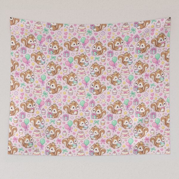 Item preview, Kawaii Birthday Baby Chipmunk Pattern designed and sold by Soft Berry Studio.