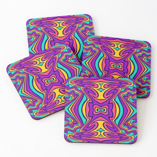 Item preview, Psychedelic 70s Abstract Pattern Purple Pink Turquoise Groovy designed and sold by JRRTs.