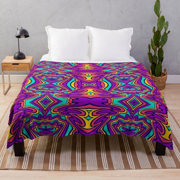 Item preview, Psychedelic 70s Abstract Pattern Purple Pink Turquoise Groovy designed and sold by JRRTs.