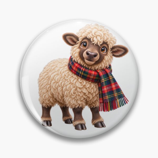 Item preview, Cute Scottish Highland Sheep in Colourful Tartan Scarf designed and sold by MaedK.
