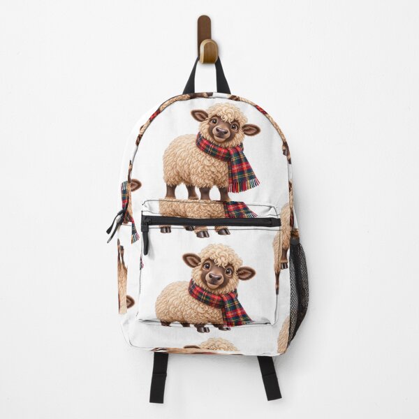 Item preview, Cute Scottish Highland Sheep in Colourful Tartan Scarf designed and sold by MaedK.