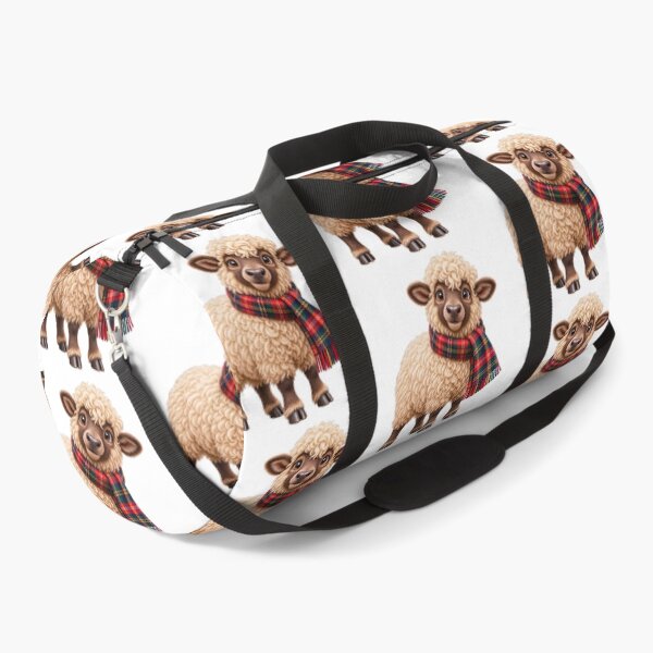 Item preview, Cute Scottish Highland Sheep in Colourful Tartan Scarf designed and sold by MaedK.