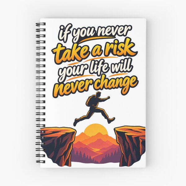 Item preview, If You Never Take a Risk Motivational Adventure T-Shirt Design designed and sold by CreativeNest Prints.