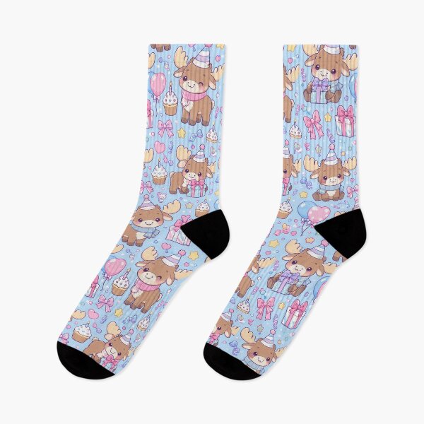 Item preview, Kawaii Birthday Baby Moose Pattern designed and sold by Soft Berry Studio.
