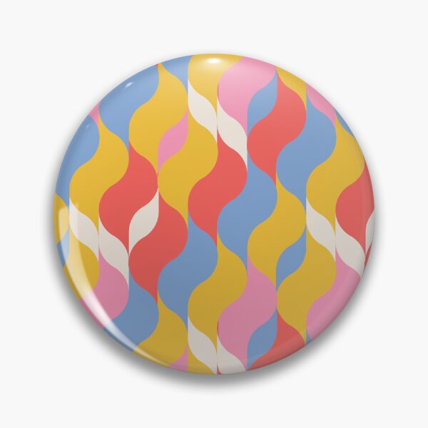 Item preview, Retro 70s Wavy Stripe Pattern – Pastel Pink Blue Yellow Waves designed and sold by JRRTs.