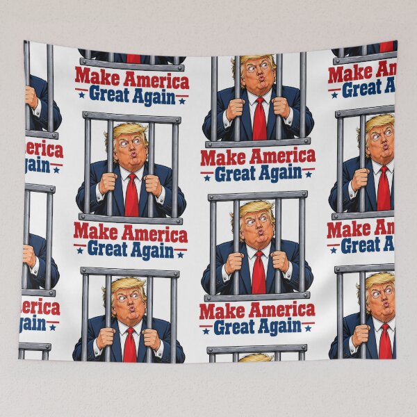 Item preview, Funny Trump Behind Bars - Satirical Political Caricature Make America Great Again Parody designed and sold by Christopher  McGuire.