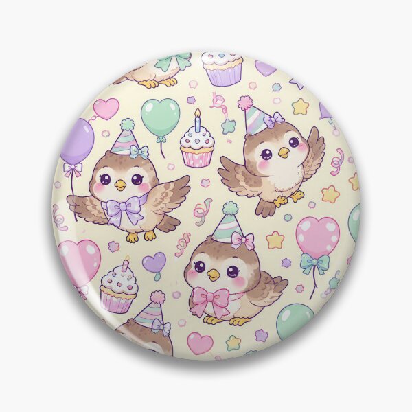 Item preview, Kawaii Birthday Baby Sparrowhawk Pattern designed and sold by Soft Berry Studio.