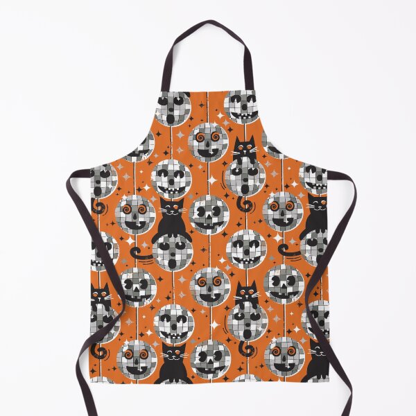 Item preview, Groovy halloween disco cat - black kitty orange background grey retro ball designed and sold by SelmaCardoso.