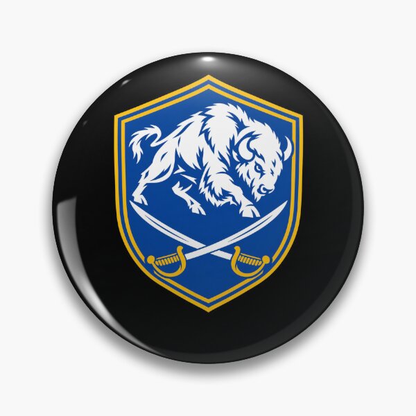 Item preview, Buffalo Bills Blue Shield White Buffalo Crossed Sabers Logo designed and sold by Cuiroblinda.