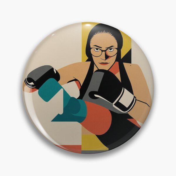 Item preview, Retro Female Boxer - Geometric Boxing Woman Illustration designed and sold by alice-in-wonder.