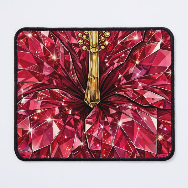 Item preview, Red Hibiscus Crystal Sticker - Ruby Tropical Flower designed and sold by FineLineBotanical .