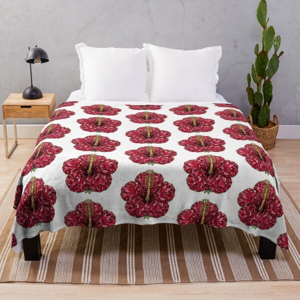 Item preview, Red Hibiscus Crystal Sticker - Ruby Tropical Flower designed and sold by FineLineBotanical .