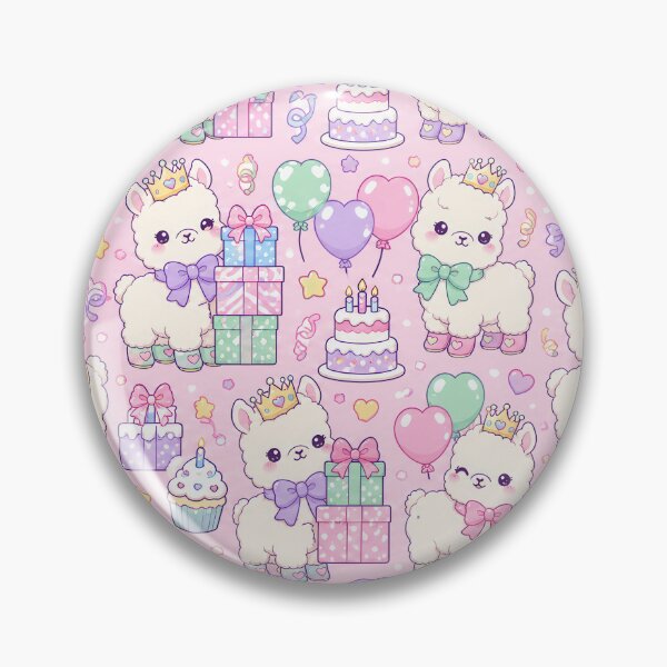 Item preview, Kawaii Birthday Baby Alpaca Gift Party Pattern designed and sold by Soft Berry Studio.