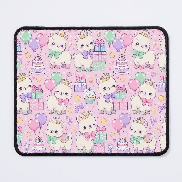 Item preview, Kawaii Birthday Baby Alpaca Gift Party Pattern designed and sold by Soft Berry Studio.
