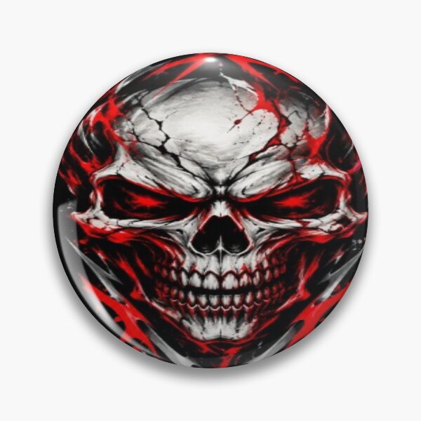 Item preview, Red and Metal Tribal Fire Skull designed and sold by JMAVILA ART.