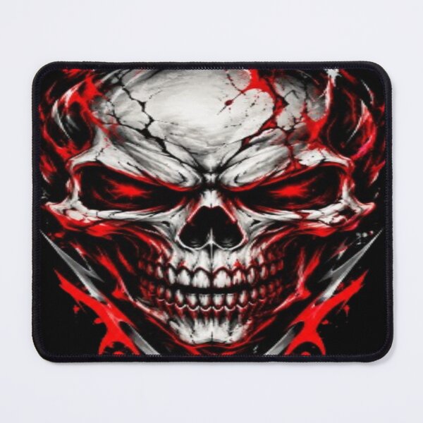 Item preview, Red and Metal Tribal Fire Skull designed and sold by JMAVILA ART.