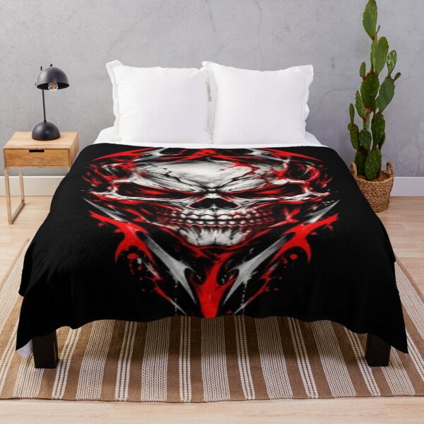 Item preview, Red and Metal Tribal Fire Skull designed and sold by JMAVILA ART.